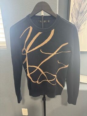 Lauren Ralph Lauren Navy Sweater with Gold Detail